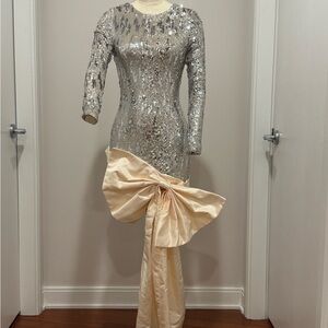 Club L London “Love Galore” Sequin Mini Dress with Oversized Bow